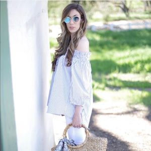 Caroline Constas Lou off the Shoulder Top Small